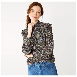 Draper James floral ruffled blouse, small
